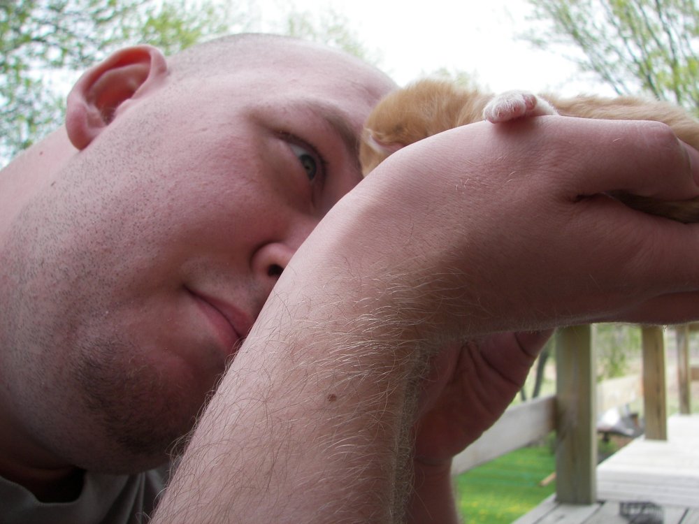 Jay holding Kitten