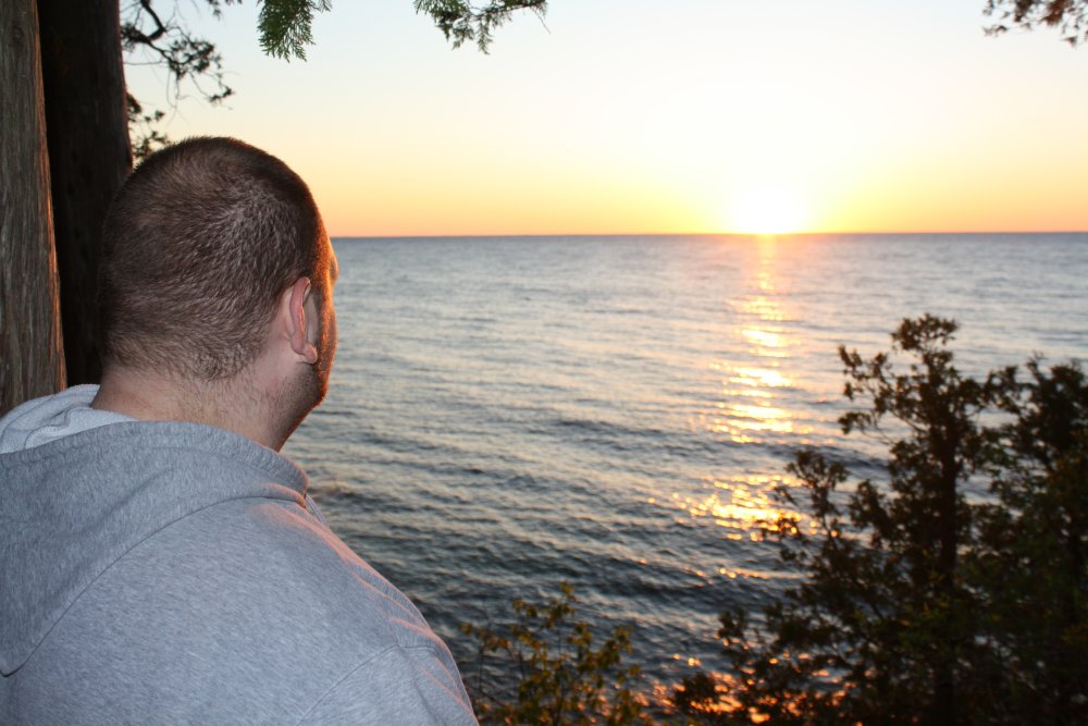 Sunset over Lake Michigan